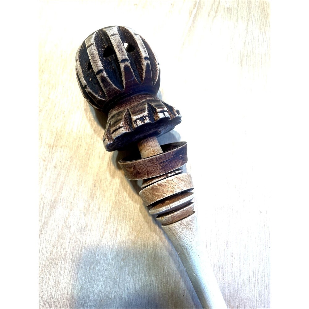 Hand-Carved Wooden Molinillo Hot Chocolate Whisk Mexican Folk Art Mexico Culture